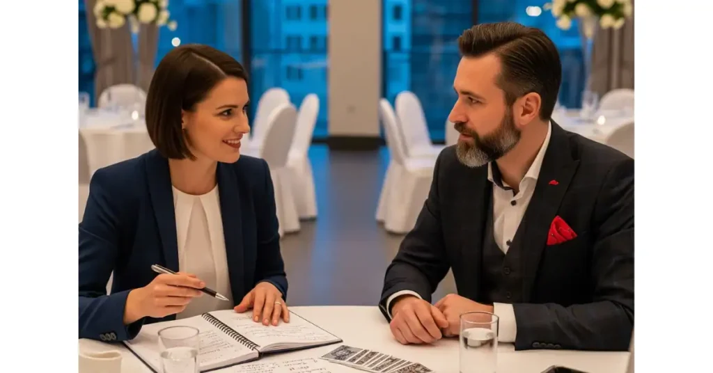 Discussion Between a corporate host and Magician